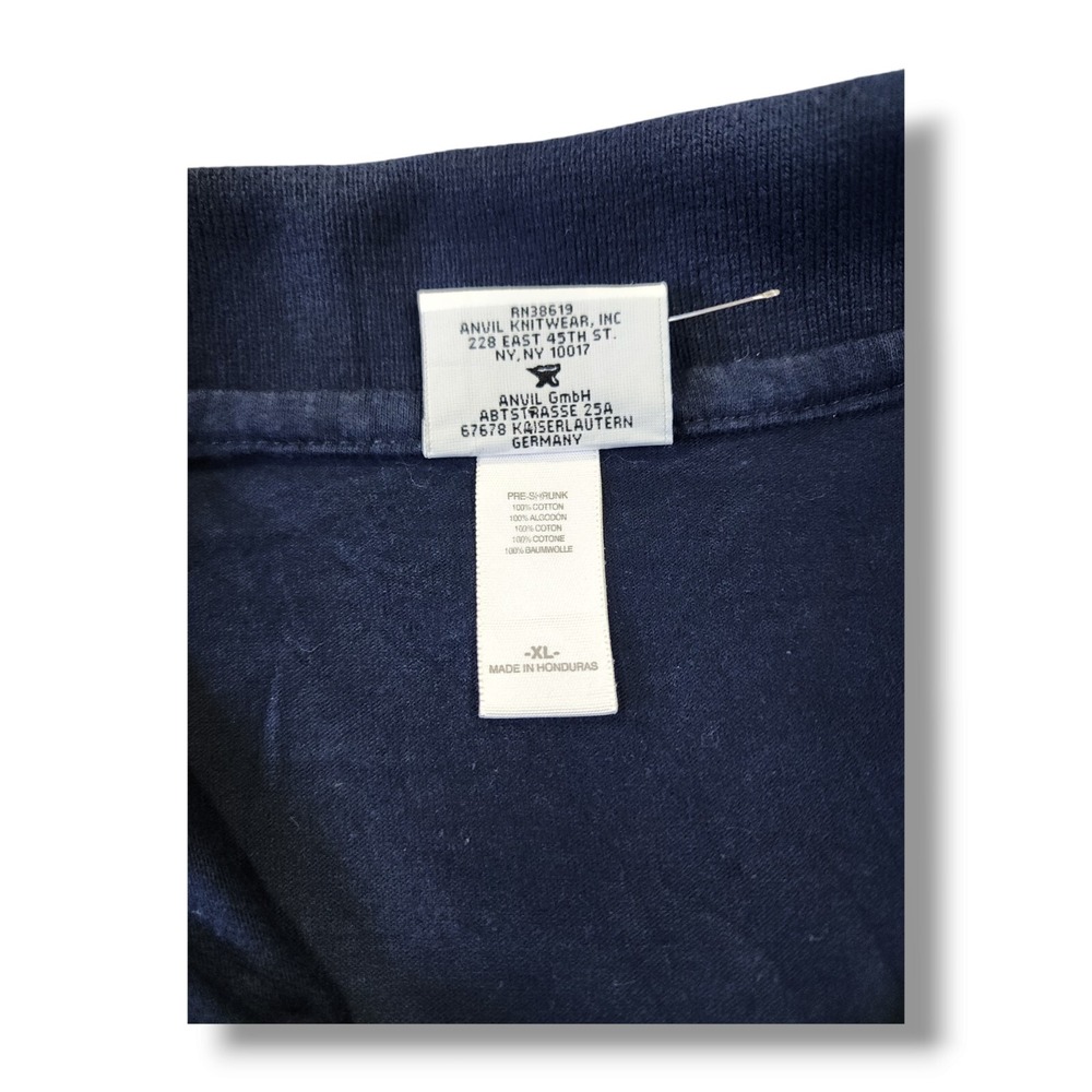 Anvil Blue Short Sleeve Vintage 90s Pre-Shrunk Cotton Polo Shirt Men's Size XL - Picture 8 of 8